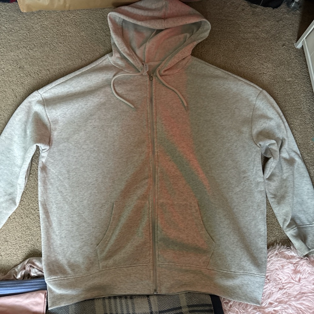 Gray Zip-Up Hoodie